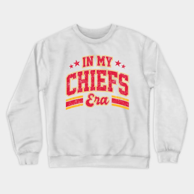 Vintage In My Chiefs Era Kansas City Football Crewneck Sweatshirt by Burblues